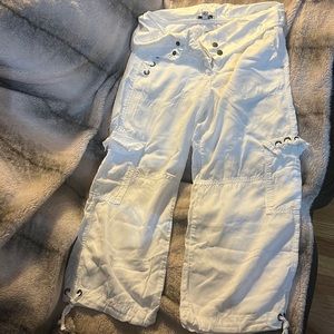 Bebe, white capris, size 0